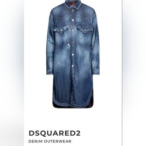 DSQUARED2 Blue Denim Long Jacket